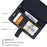 For Samsung Galaxy A55 5G Shockproof Phone Stand Cover PU Leather Wallet Imprinted Line Case - Black - 6