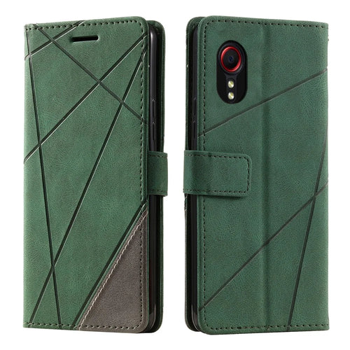 For Samsung Galaxy Xcover7 Case PU Leather Phone Protective Cover Skin-touch Wallet - Green - 1