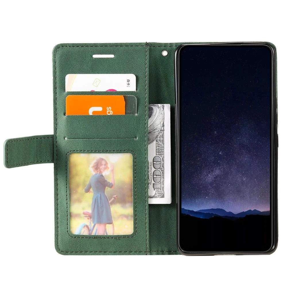 For Samsung Galaxy Xcover7 Case PU Leather Phone Protective Cover Skin-touch Wallet - Green - 2