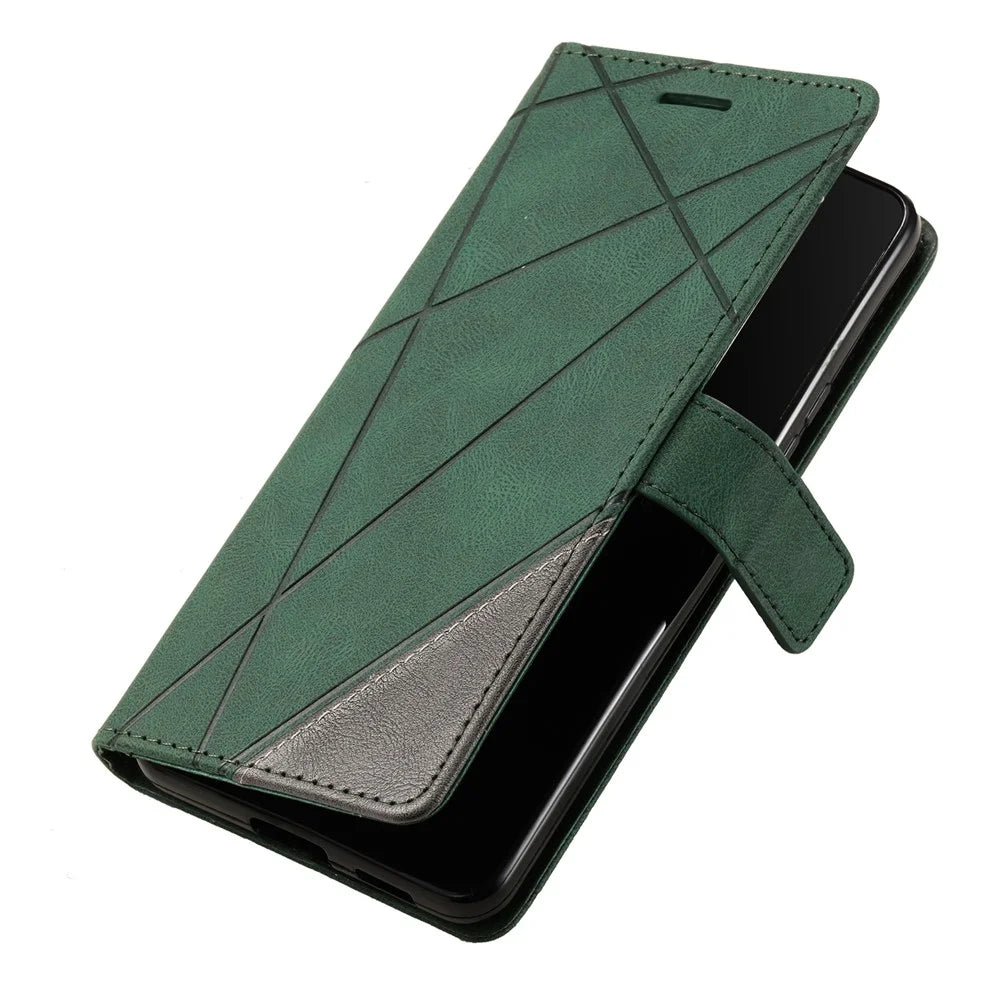 For Samsung Galaxy Xcover7 Case PU Leather Phone Protective Cover Skin-touch Wallet - Green - 4