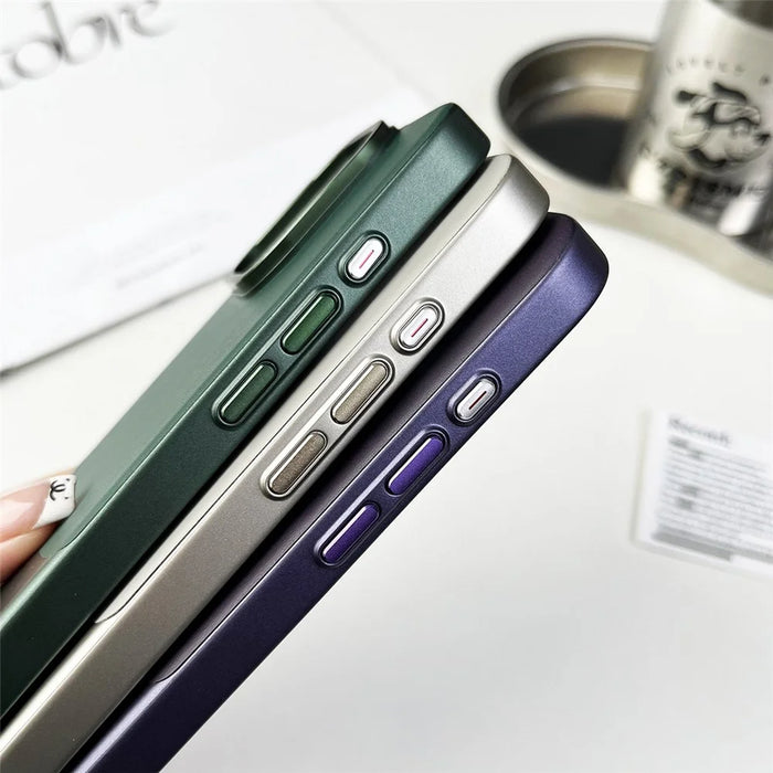 For iPhone 12 / 12 Pro Case Leather Coated PC Phone Protective Cover Nappa Texture - Green - 2