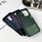 For iPhone 12 / 12 Pro Case Leather Coated PC Phone Protective Cover Nappa Texture - Green - 3