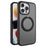 For iPhone 15 Pro Max Case PC+TPU Bump Proof Ring Kickstand Phone Cover Compatible with MagSafe - Black - 1