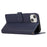 R20 for iPhone 14 Plus Wallet Case PU Leather Splicing Rhombus Cell Phone Cover - Blue - 4