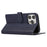 R20 for iPhone 15 Pro Case Splicing Imprinted Rhombus Shockproof Leather Phone Cover - Blue - 4