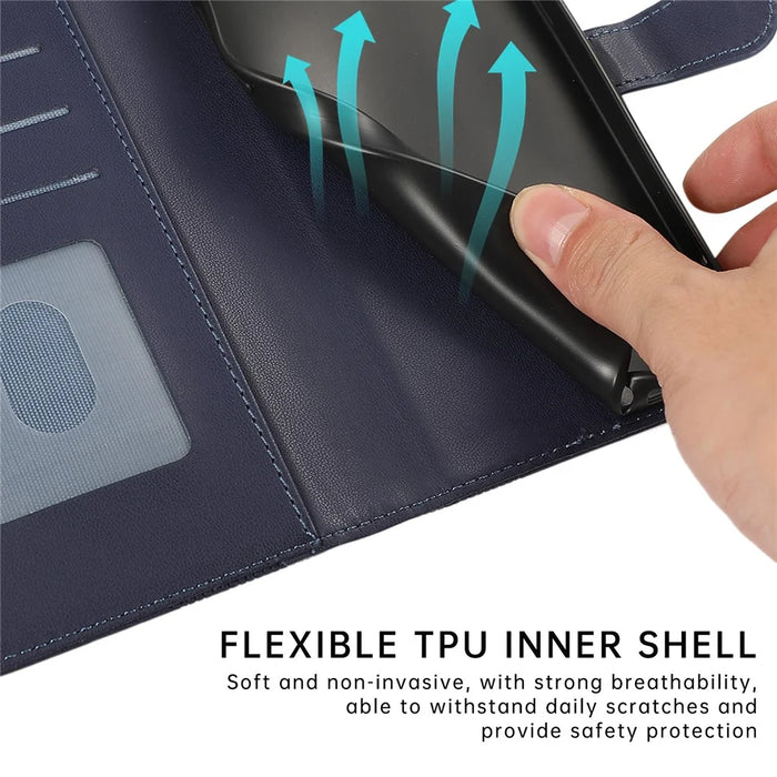 R20 for iPhone 14 Pro Max Case Splicing Imprinted Rhombus Anti-scratch Leather Phone Cover - Blue - 6