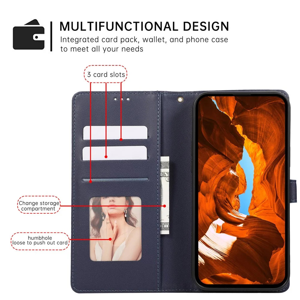 R20 for iPhone 12 Pro Max Case Anti-Scratch Splicing Imprinted Rhombus Leather Phone Cover - Blue - 5