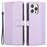 R20 for iPhone 12 / 12 Pro Case Folio PU Leather Splicing Rhombus Wallet Phone Cover - Purple - 1
