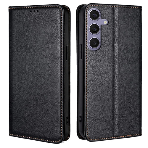 For Samsung Galaxy S24+ Case Card Slots PU Leather Magnetic Phone Cover - Black - 1