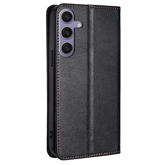For Samsung Galaxy S24+ Case Card Slots PU Leather Magnetic Phone Cover - Black - 7