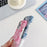 For iPhone 14 Pro PU Leather+PC Case Denim Crocodile Texture Splicing Retro Phone Cover - Pink - 2
