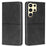 For Samsung Galaxy S24 Ultra Card Slots Phone Cover Cowhide Texture Phone Protective Case - Black - 1