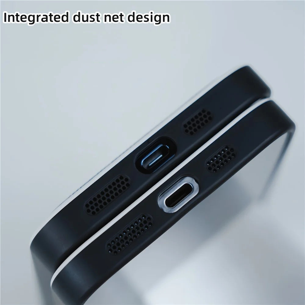 For iPhone 14 Pro Case Denim Cloth Texture Leather Coating Phone Cover Compatible with MagSafe - Blue - 3