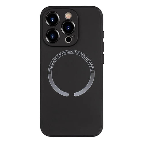 For iPhone 13 Pro Magnetic Phone Case Anti-Scratch TPU+PU Leather Phone Cover - Black - 1