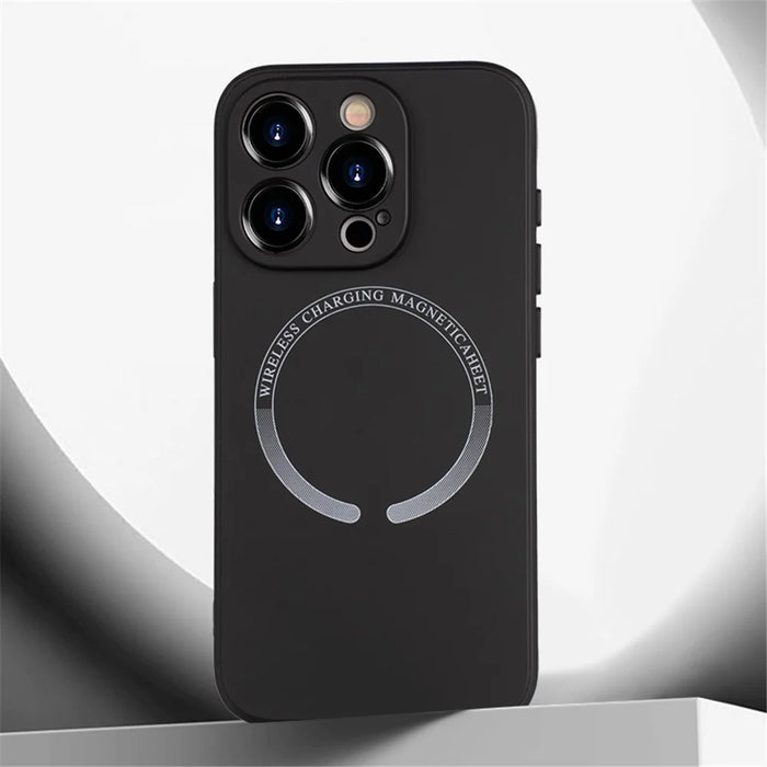 For iPhone 13 Pro Magnetic Phone Case Anti-Scratch TPU+PU Leather Phone Cover - Black - 2