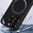 For iPhone 15 Pro Magnetic Case Anti-scratch PU Leather Coated TPU Phone Cover - Black - 3