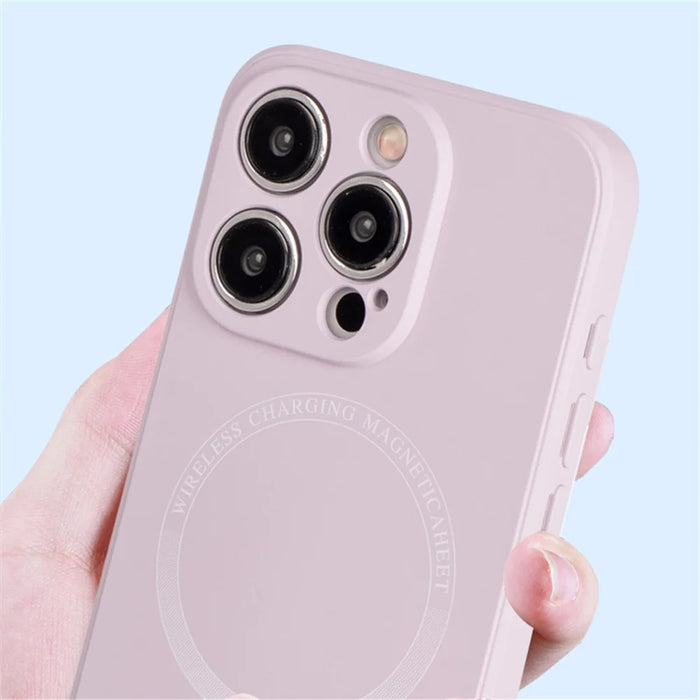 For iPhone 15 Pro Magnetic Case Anti-scratch PU Leather Coated TPU Phone Cover - Black - 5