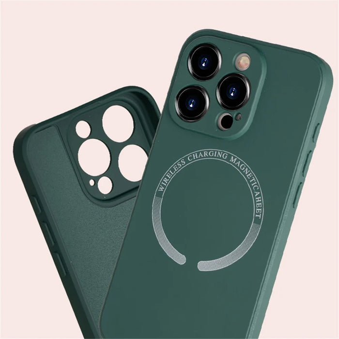 For iPhone 15 Pro Magnetic Case Anti-scratch PU Leather Coated TPU Phone Cover - Black - 6
