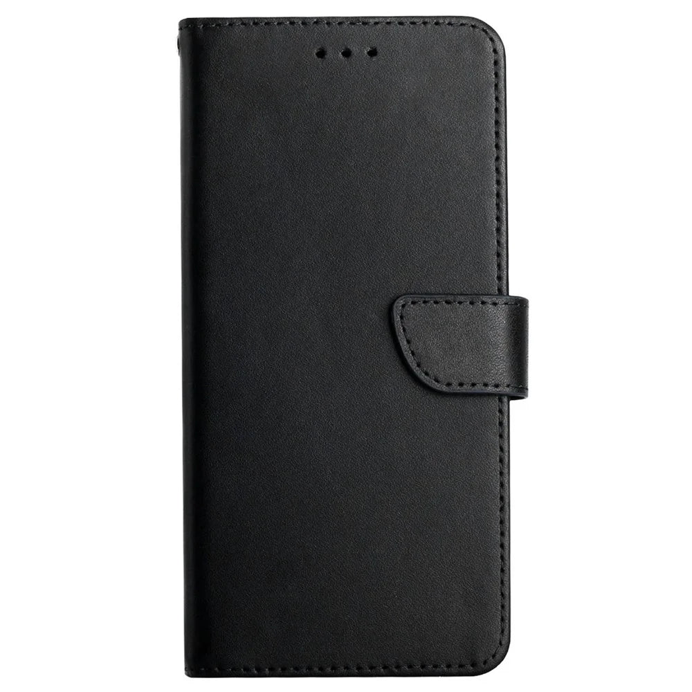 HT02 For Sony Xperia 10 VI Case Nappa Texture Genuine Cow Leather Phone Cover - Black - 7