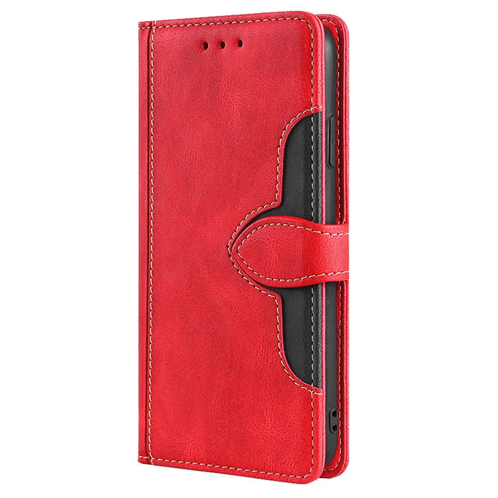 For Samsung Galaxy S23 FE Leather Cover Stand Wallet Shockproof Phone Case - Red - 7