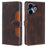 For Infinix Hot 40i Wallet Case Straw Hat Pattern Stand Leather Phone Cover - Brown - 1