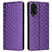 For TCL 50 5G Wallet Case Rhombus Pattern Magnetic Closing Leather Phone Cover - Purple - 1
