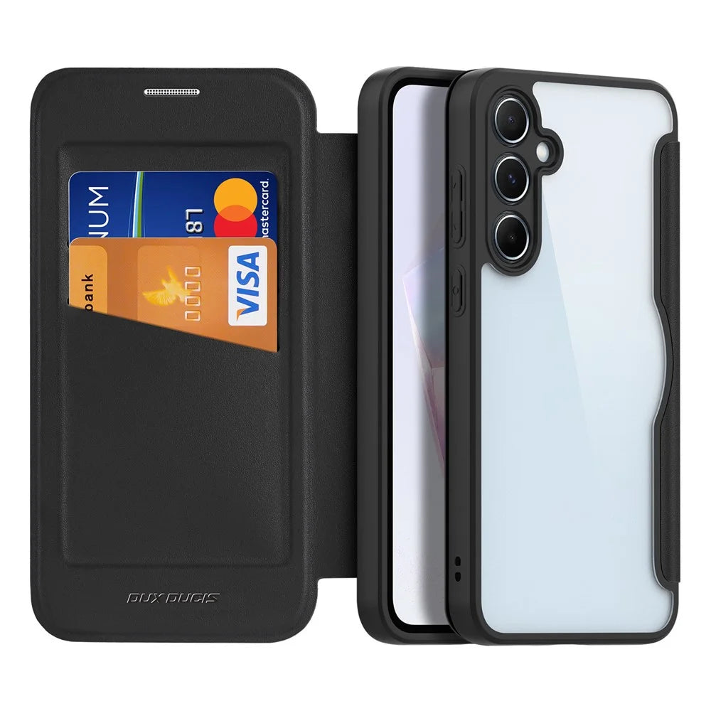 DUX DUCIS Skin X Pro for Samsung Galaxy A35 5G Leather Case Card Slots Flip Phone Cover - Black - 2