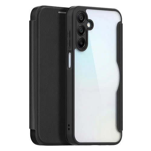 DUX DUCIS Skin X Pro for Samsung Galaxy A15 4G / A15 5G Leather Case Card Slots Flip Phone Cover - Black - 1