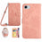 HT03 For iPhone 17e / 16e Leather Case with Shoulder Strap Butterfly Wallet Phone Cover - Pink - 1