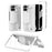 For Google Pixel 9 Pro Fold 5G Case Kickstand Hinge PC Phone Cover with Tempered Glass Film, Stylus - White - 4