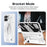 For Google Pixel 9 Pro Fold 5G Case Kickstand Hinge PC Phone Cover with Tempered Glass Film, Stylus - White - 7