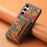 For Samsung Galaxy S24 Cases Kickstand PU+TPU+PC Floral Pattern Phone Cover Card Holder - Spring / Green - 6