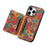 For iPhone 15 Pro Kickstand Case Card Holder PU+TPU+PC Phone Cover with Floral Pattern - Spring  /  Green - 3
