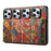 For iPhone 15 Pro Kickstand Case Card Holder PU+TPU+PC Phone Cover with Floral Pattern - Spring  /  Green - 5