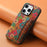 For iPhone 15 Pro Kickstand Case Card Holder PU+TPU+PC Phone Cover with Floral Pattern - Spring  /  Green - 6
