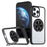 For iPhone 15 Pro Max Clear Case Rotating Kickstand TPU+PC Anti-drop Phone Cover Magnetic Shell - Black - 1