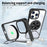 For iPhone 15 Pro Max Clear Case Rotating Kickstand TPU+PC Anti-drop Phone Cover Magnetic Shell - Black - 2