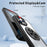 For iPhone 15 Pro Max Clear Case Rotating Kickstand TPU+PC Anti-drop Phone Cover Magnetic Shell - Black - 5