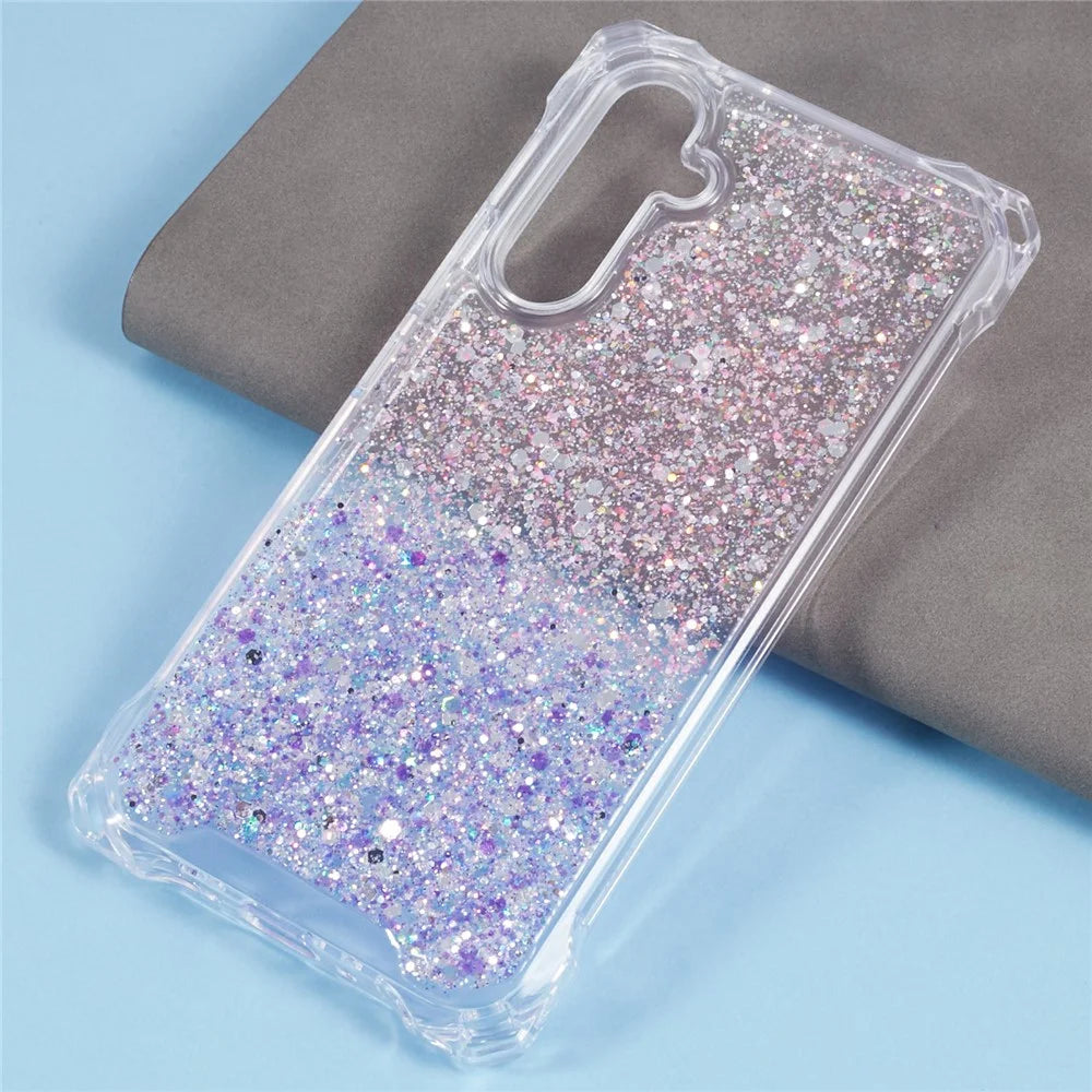 Case for Samsung Galaxy S24 TPU+Acrylic Dual-Color Cell Phone Back Protector Cover - Pink+Purple - 3