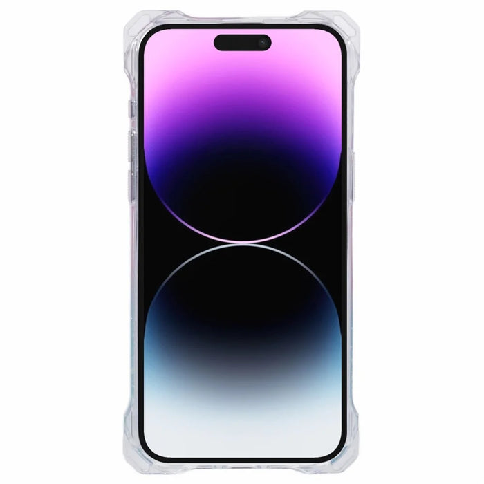 For iPhone 14 Pro Max Cover TPU+Acrylic Phone Shell Dual-Color Gradient Design - Pink+Green - 2