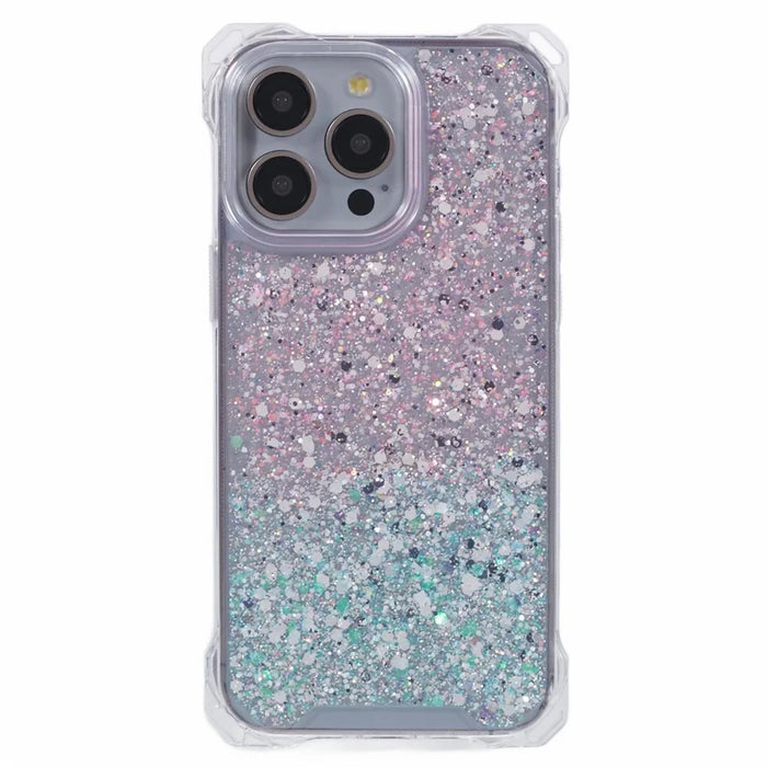 For iPhone 15 Pro Max   Phone Cases Gradient Dual-Color TPU+Acrylic Phone Back Covers - Pink+Green - 1