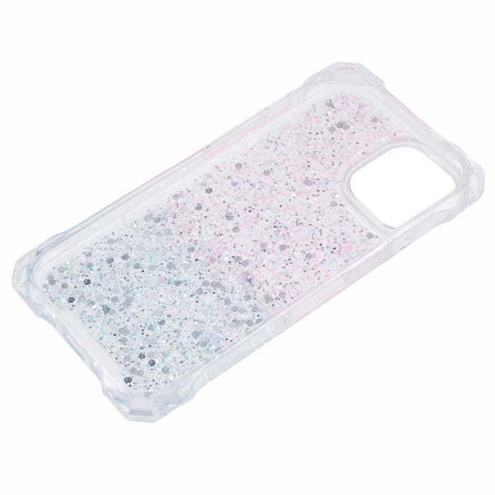 For iPhone 14 Plus Anti-scratch Cover TPU+Acrylic Dual-Color Gradient Phone Case - Pink+Green - 4