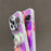 For iPhone 14 Pro Case Laser Effect PC+TPU Matte Phone Cover with Pearls Heart Pendant - White - 6