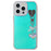 For iPhone 13 Pro Case Laser Effect Matte PC+TPU Phone Cover with Heart Bowknot Pendant - Transparent - 1
