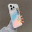 For iPhone 13 Pro Case Laser Effect Matte PC+TPU Phone Cover with Heart Bowknot Pendant - Transparent - 2