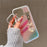 For iPhone 13 Pro Case Laser Effect Matte PC+TPU Phone Cover with Heart Bowknot Pendant - Transparent - 3