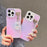 For iPhone 13 Pro Case Laser Effect Matte PC+TPU Phone Cover with Heart Bowknot Pendant - Transparent - 7
