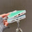 For iPhone 14 Pro Max Matte Case Laser Effect PC+TPU Phone Cover with Pearls Heart Decor - Transparent - 7