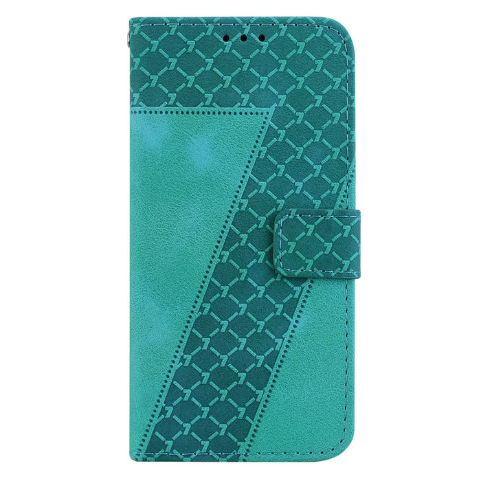 For TECNO Spark 20 Pro Wallet Case 7-Shape Imprint Foldable Leather Phone Cover - Green - 7