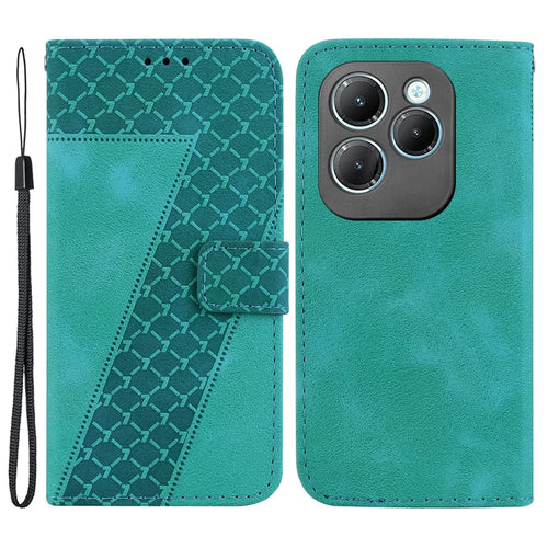 For Infinix Hot 40 / Hot 40 Pro Case 7-Shape PU Leather Wallet Phone Cover - Green - 1